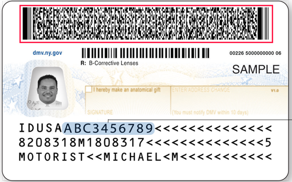 Real ID Card Barcode
